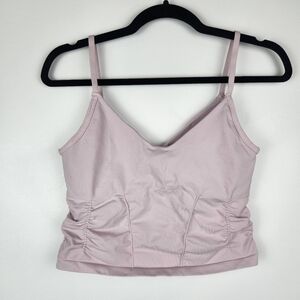 Free People Good Karma Rouched Cropped Tank Pink Size M/L